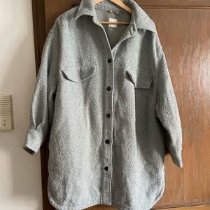 Light green/almost gray shacket from H and M.